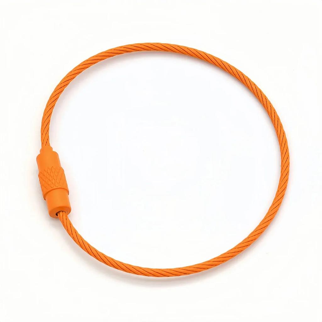 10-100 Stück Edelstahl Draht Schlüsselring Schlüssel Schlüsselanhänger Kreis Seil Kabel Schlaufe Outdoor Camp Gepäckanhänger Schraubverschluss Gadget