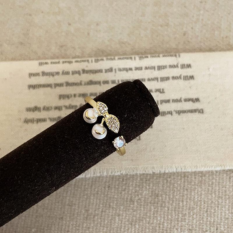 

Элегантное кольцо с бантом и вишневой масляной каплей: Нежный, Универсальный Женский Модный Аксессуар