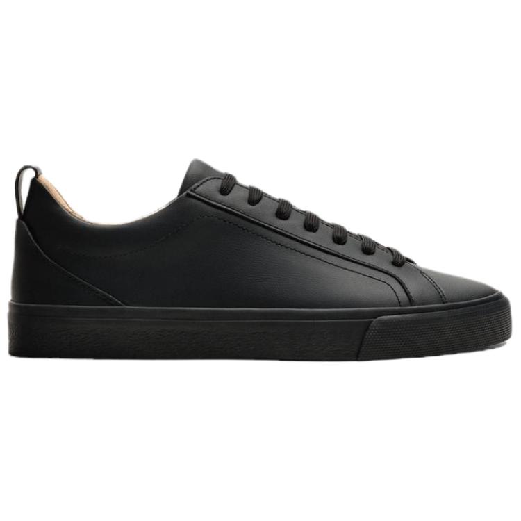 Zara Pu Lace-Up Retro Low-Top Sneakers Men Sneakers Black 2203620839