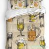 Vintage Text Beer Glasses Duvet Cover With Pillow Case Custom Comforter 3pcs Bedding Set Quilt Cover Double Bed Home Textile