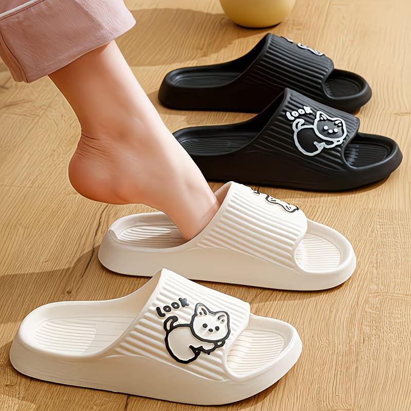 Non-Slip EVA Slippers Women'S Summer Indoor Home Bathroom Bath Couple Cool Slippers Men'S Cartoon, Women Shoes