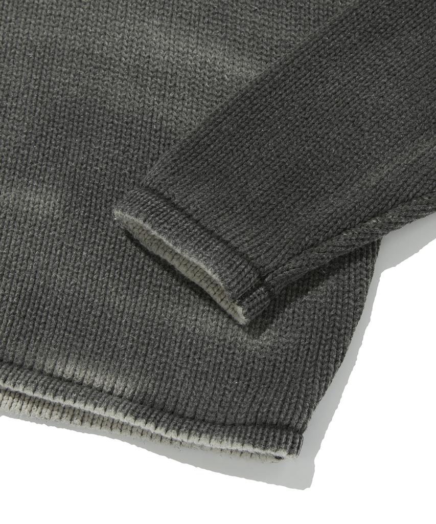 Suade Washed Knit Zip Up [Charcoal Gray]