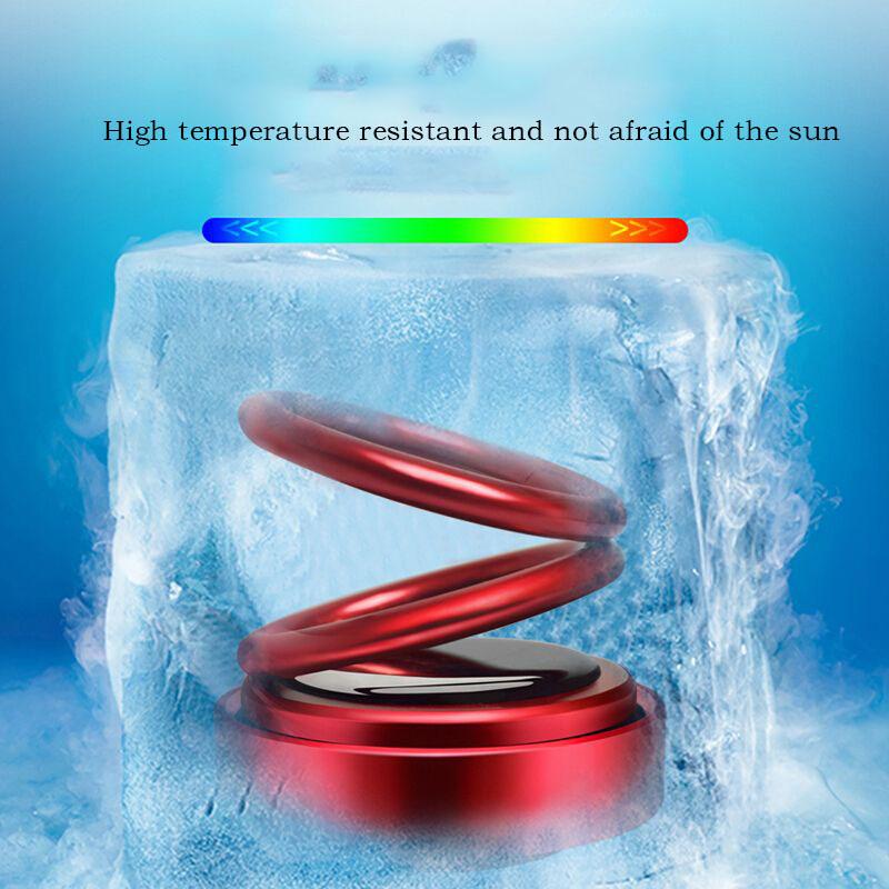 Car Perfume Ornaments Solar-Powered Double-Ring Suspended Rotating Fragrance High-End Car Interior Decoration Supplies