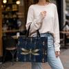 Elegant Dragonfly Pattern Tote Bag Casual Large Capacity Daily Carry Handbag