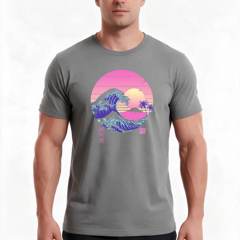The Great Vaporwave Tshirt Summer Casual Cotton Tee Oversized Streetwear Tops Vintage Graphic Print Loose Fit Short Sleeve