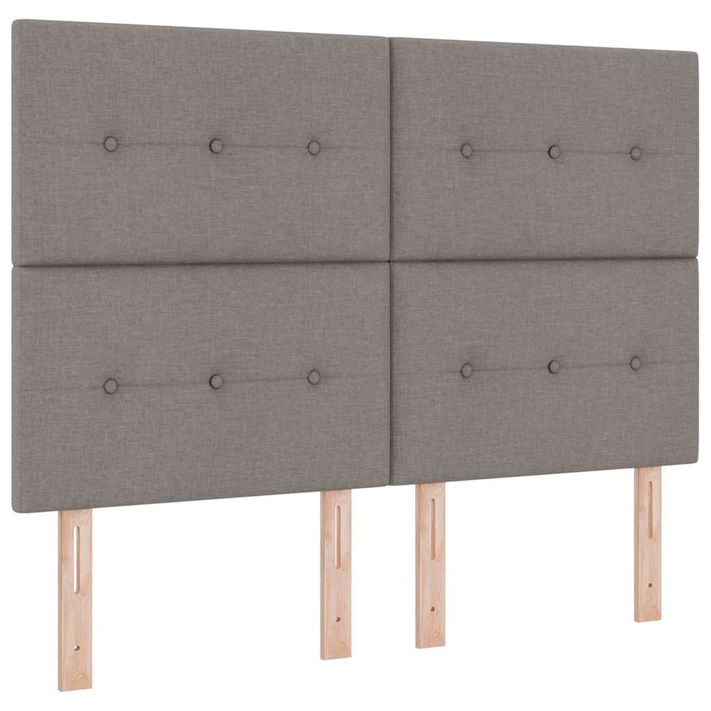 Box Spring Bed with Mattress Taupe 140 x 190 cm Fabric