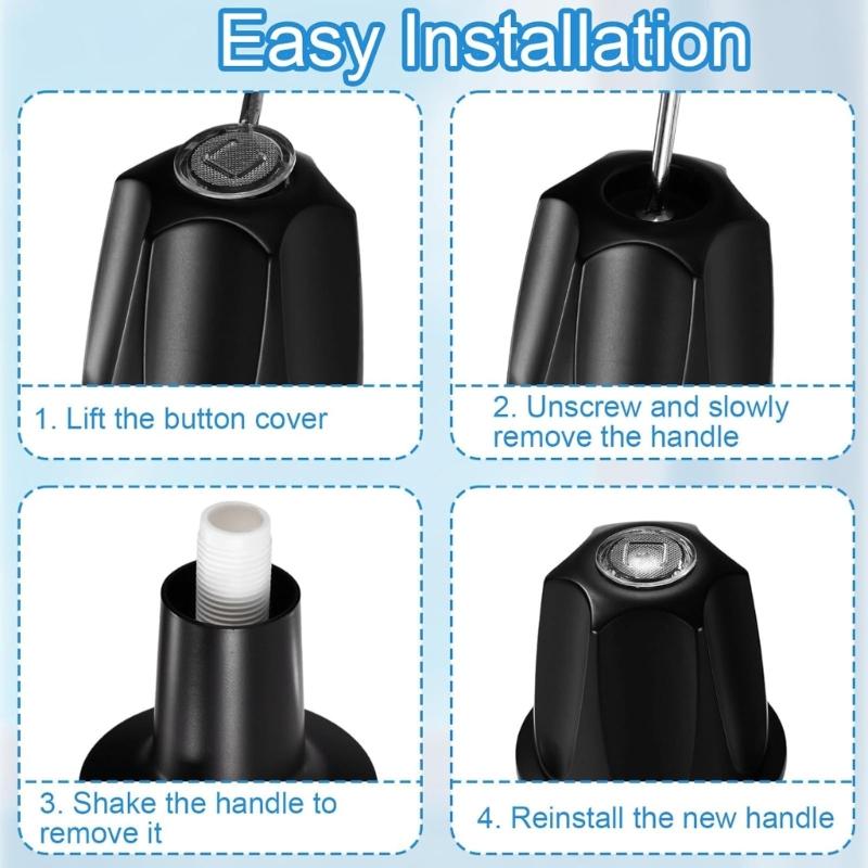 4Pcs Bathroom Faucet Handle Upgrade Kit Sturdy Kirsite Shower Controlling Knob Accessories Shower Handle Kit