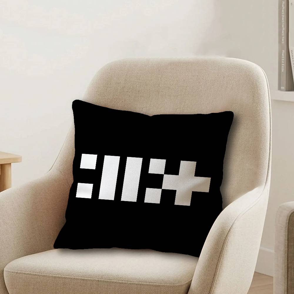Kpop IILLIT Pillow Covers Cartoon Sofa Decorative Home Doublesided Printing Short Plush Cute Cushion Cover