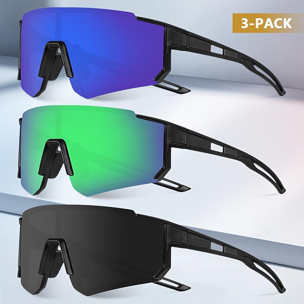 1/3-piece Sports Cycling Sunglasses For Men Women UV Protection Large Frame Running Mountaineering Bicycle Shades