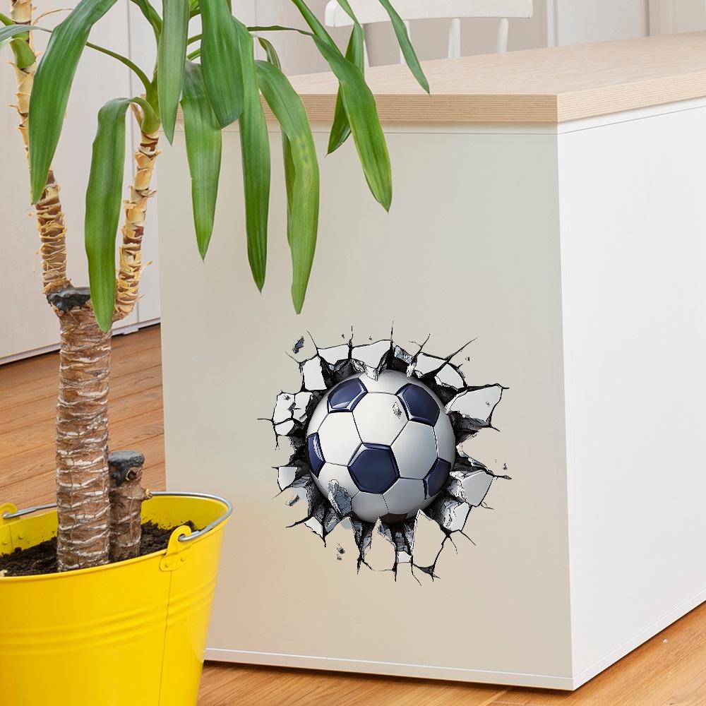 Broken Wall Football Bedroom Living Room Entrance Home Beautification Decoration Wall Stickers