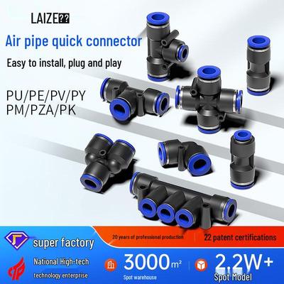 Connettore Rapido Trachea Z-PU Dritto PG Raccordo a T Riduttore PE 10mm Set Inserto Pneumatico PY6