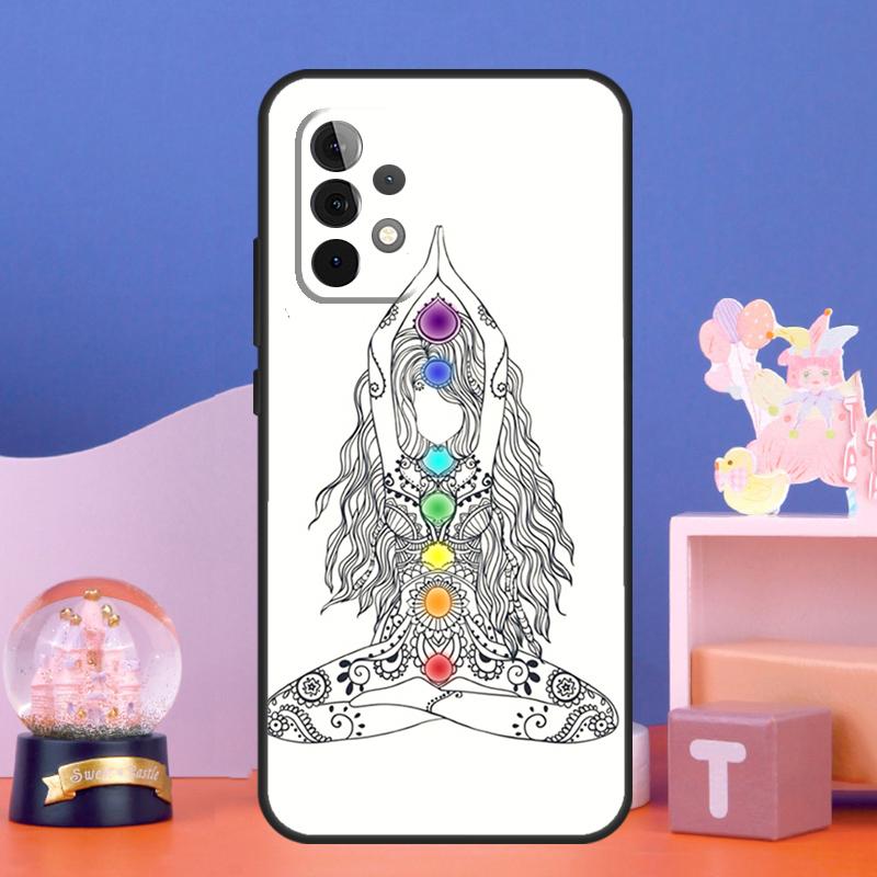 Mandala Chakra Yoga Case For Samsung Galaxy A15 A25 A52 A53 A54 A12 A13 A14 A32 A33 A34 A23 A24 A72 A73 A51 A71