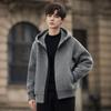 New Hooded Double-sided Woolen Coat Men's Casual Solid Color Loose Wool Jacket Woolen Short Coat Trend
