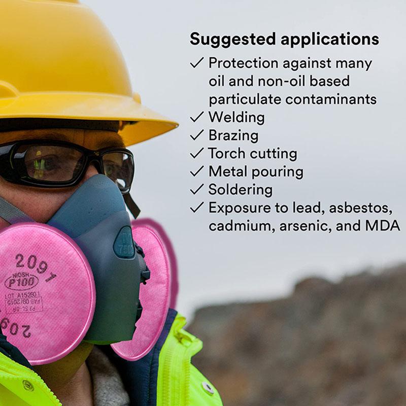 Dust Mask Accessory 2097/2091 Painting Spray Carpenter Industry Particulate P100 Filter For  6200 7502 Series Gas Mask Filter