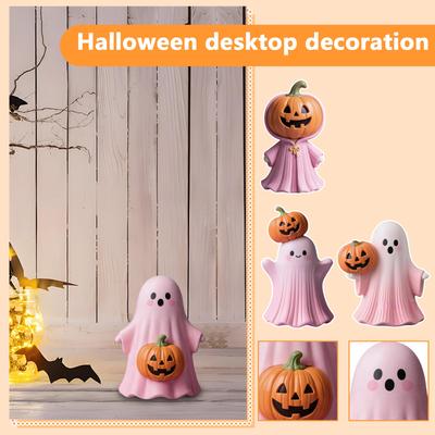 Halloween Pink/ Pumpkin Ghost/ Resin Craft Ornament Cute Style Three Dimensional Decoration Cute And Eye Catching
