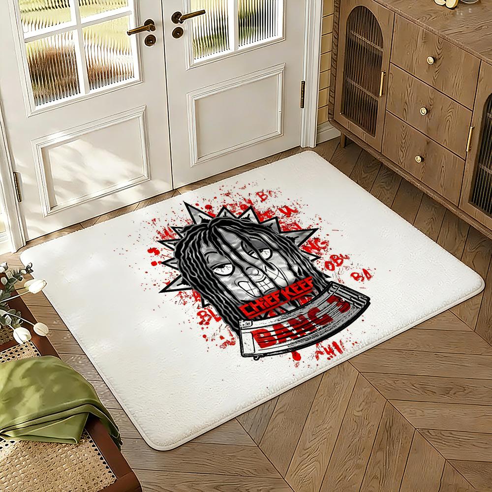 Rapper C-Chief Keef Music Floor Mat Soft Thickened Absorbent Non-Slip Bedroom Living Room Door Mat Home Decor Flannel Rugs