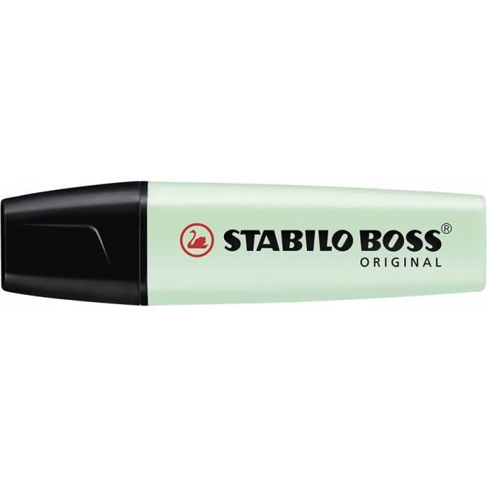 Surligneur - STABILO - BOSS ORIGINAL - Lot de 10 - Pastel Menthe à l'eau - Pointe biseautée