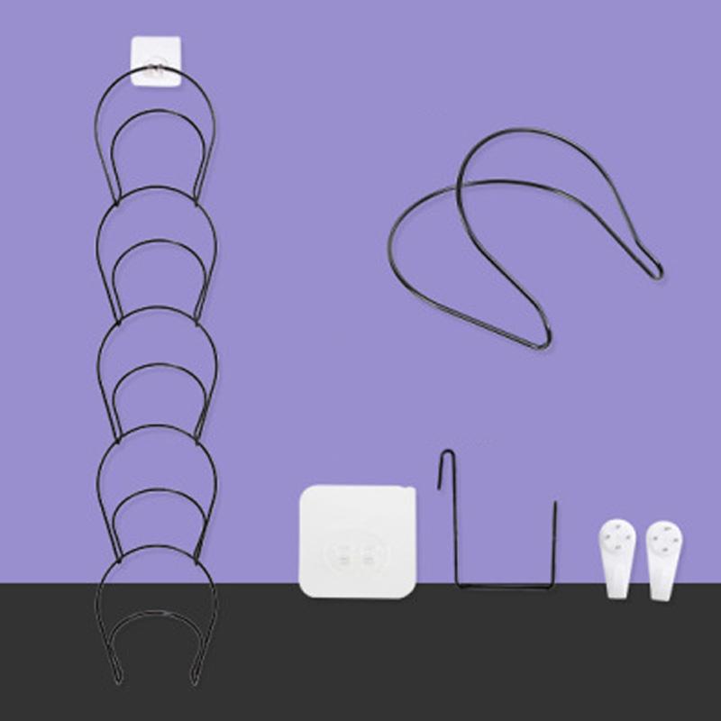 

5 шт./компл. вешалка для одежды многофункциональная вешалка органайзер над дверью и настенные многослойные железные крючки для шляп чёрный