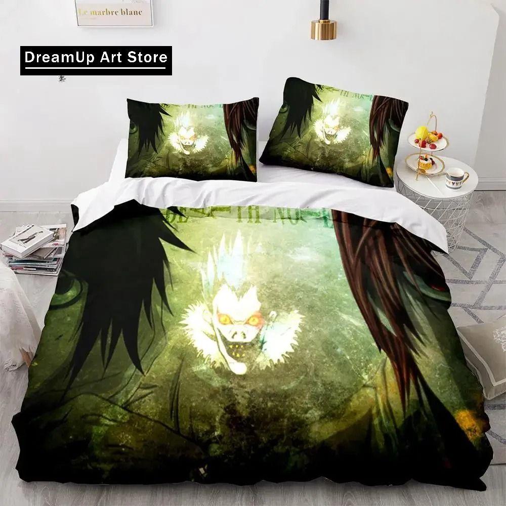 3D Print Anime Death Note Bedding Set Single Twin Full Queen King Size Bed Set Adult Kids Bedroom Duvet Cover Sets Home Textiles