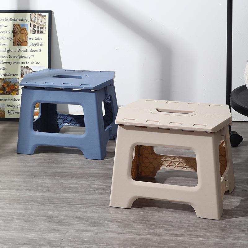 Portable Low-Style Folding Stool: Sturdy Plastic Bench for Outdoors & Small Spaces