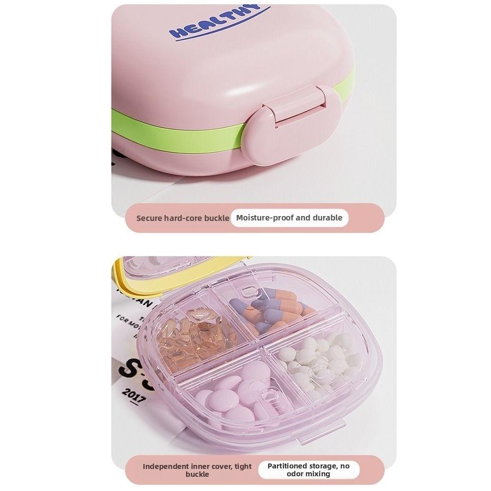 Moisture-Proof Portable Pill Box 7 Compartment Leakproof Medicine Organizer Compact Dustproof Travel Pill Dispenser Easy Carry