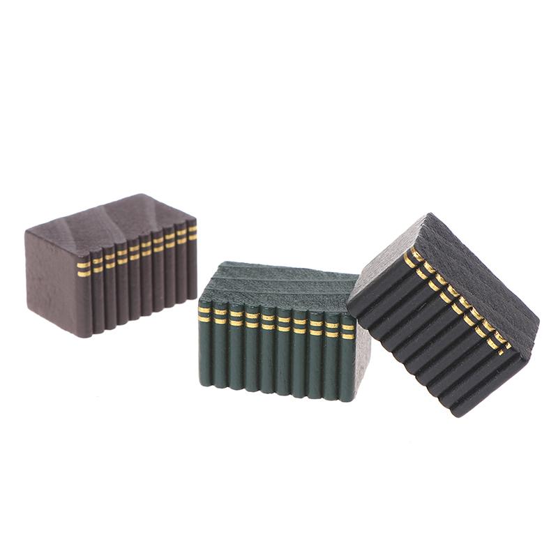 1:12 Dollhouse Miniature Wooden Book Model Accessories For Furniture Decor Toys