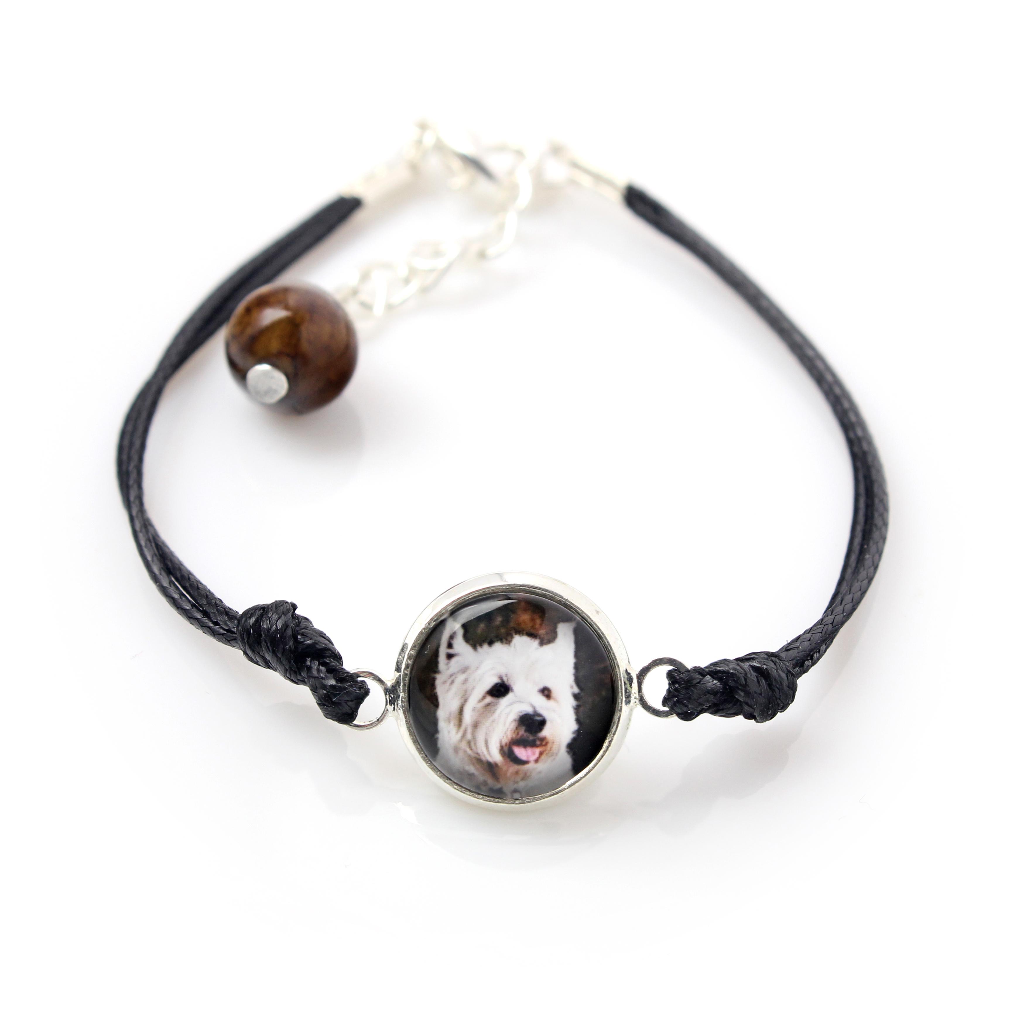 

West Highland White Terrier, Westie, Westy - bracelet with your photo handmade, unique jewelry from the Art-Dog brand срібний
