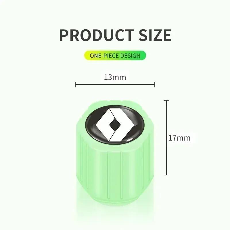 4Pcs Luminous Valve Caps Fluorescent Tire Stem Caps For Renault DACIA Fluence Scenic Loguna Logan Twingo Clio Captur ZEO S999
