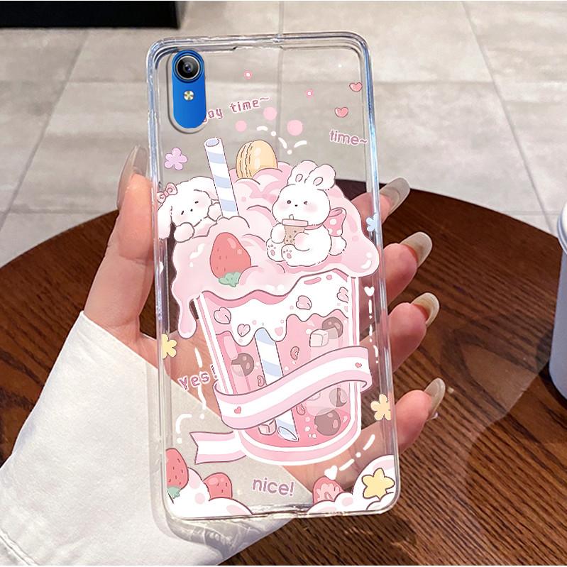 Case For Vivo Y91C / Y1S / Vivo 2015 / 1820 Luxury Cute Love Rabbit Funny Pattern Casing Ultra Thin Slim Clear Soft Phone Case