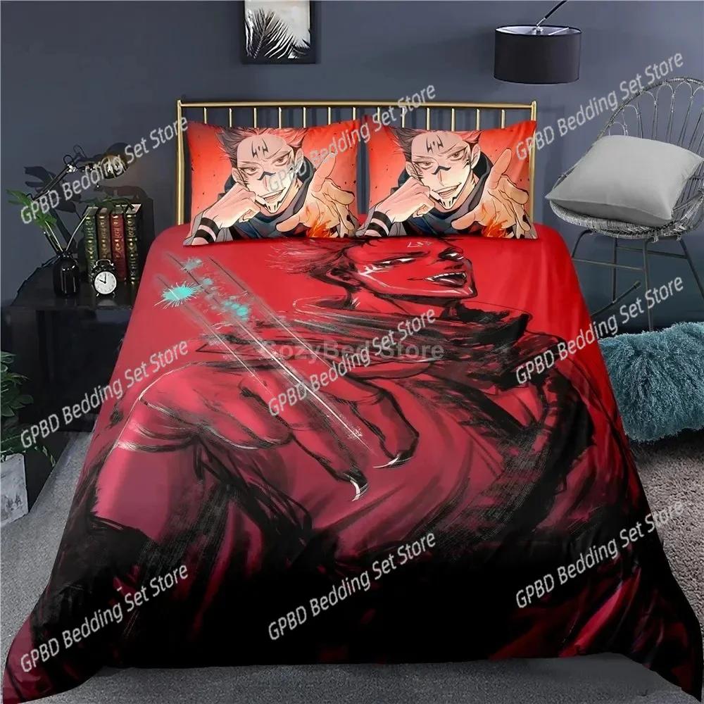 J-Jujutsu K-Kaisens Japan Famous Anime Bedding Set Bedroom Soft Modern Bedspreads Comefortable Duvet Cover Quilt Cover And Pillowcase