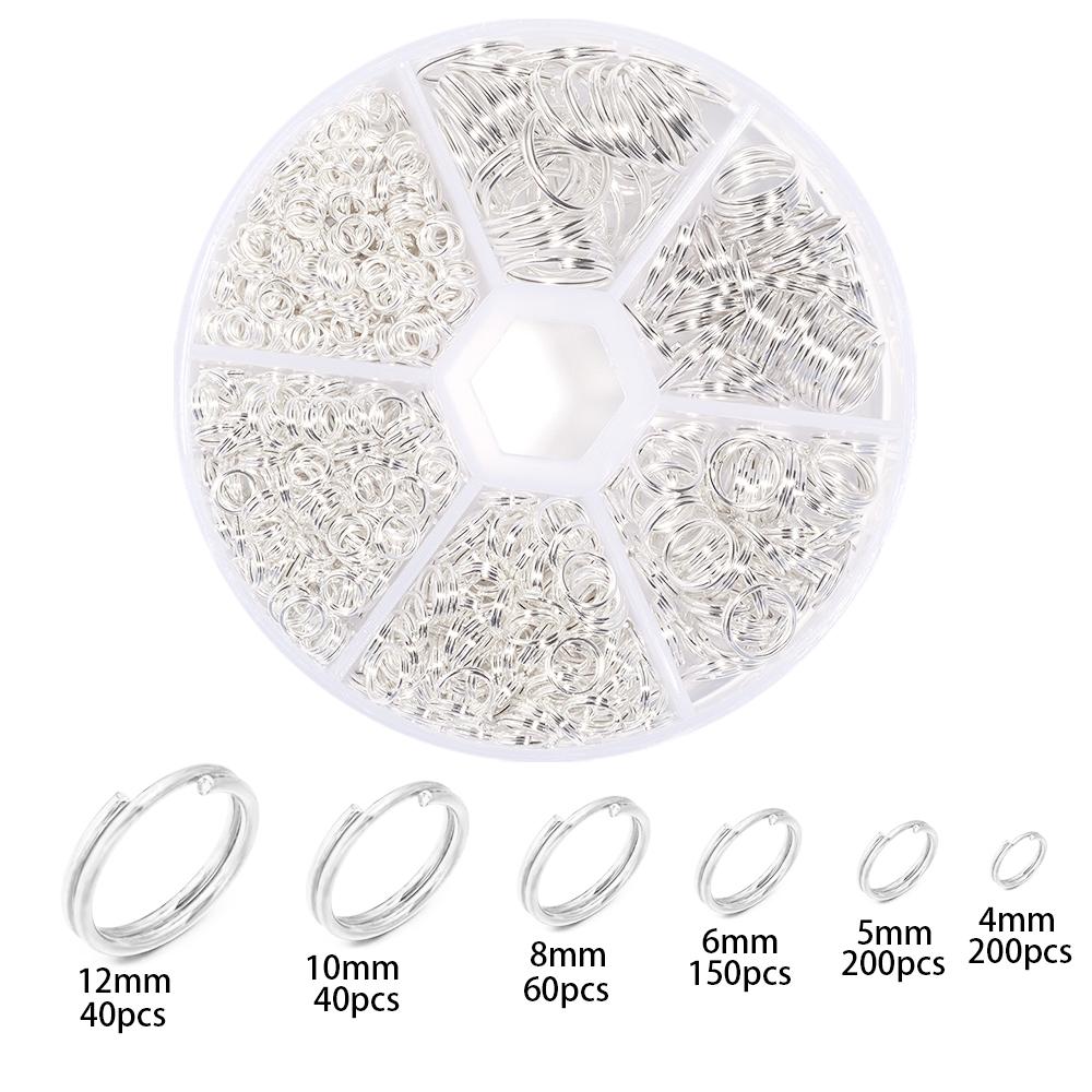 1 Box Metal Open Jump Rings Kit Gold Silver Color Double Loops Split Rings For DIY Bracelet Earring Making Connector Accessories