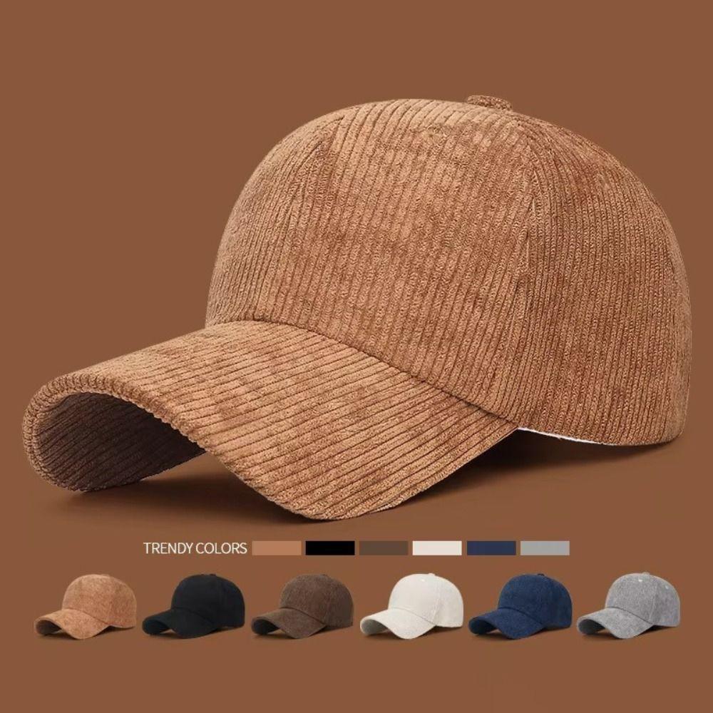 Versatile Adjustable Corduroy Cap Corduroy Solid Color Baseball Cap Sunshade Cap