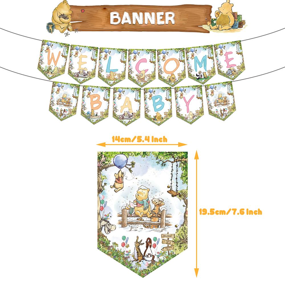 32pcs Winnie The Pooh Party Decorations Include Banner Cakes Topper Balloons