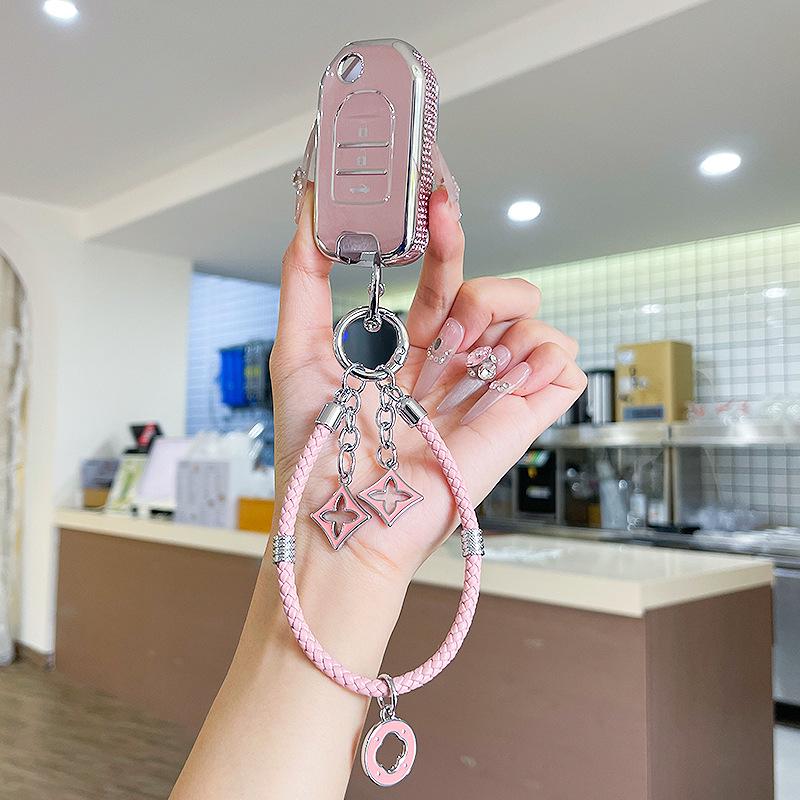 Premium Women's Car Key Case for Honda Accord, Civic, CR-V, Fit, Odyssey, Vezel, Lingpai, and XR-V