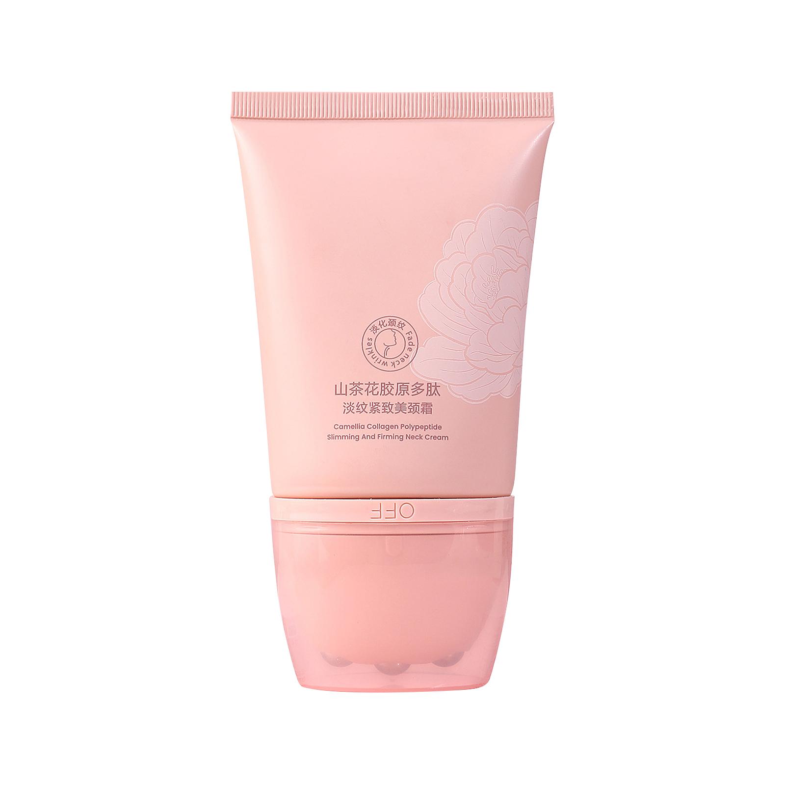 Camellia Collagen Peptide Neck Cream with Massage Roller for Firming and Lifting Skin Care Suitable for Daily Use and Sensitive Skin One Size