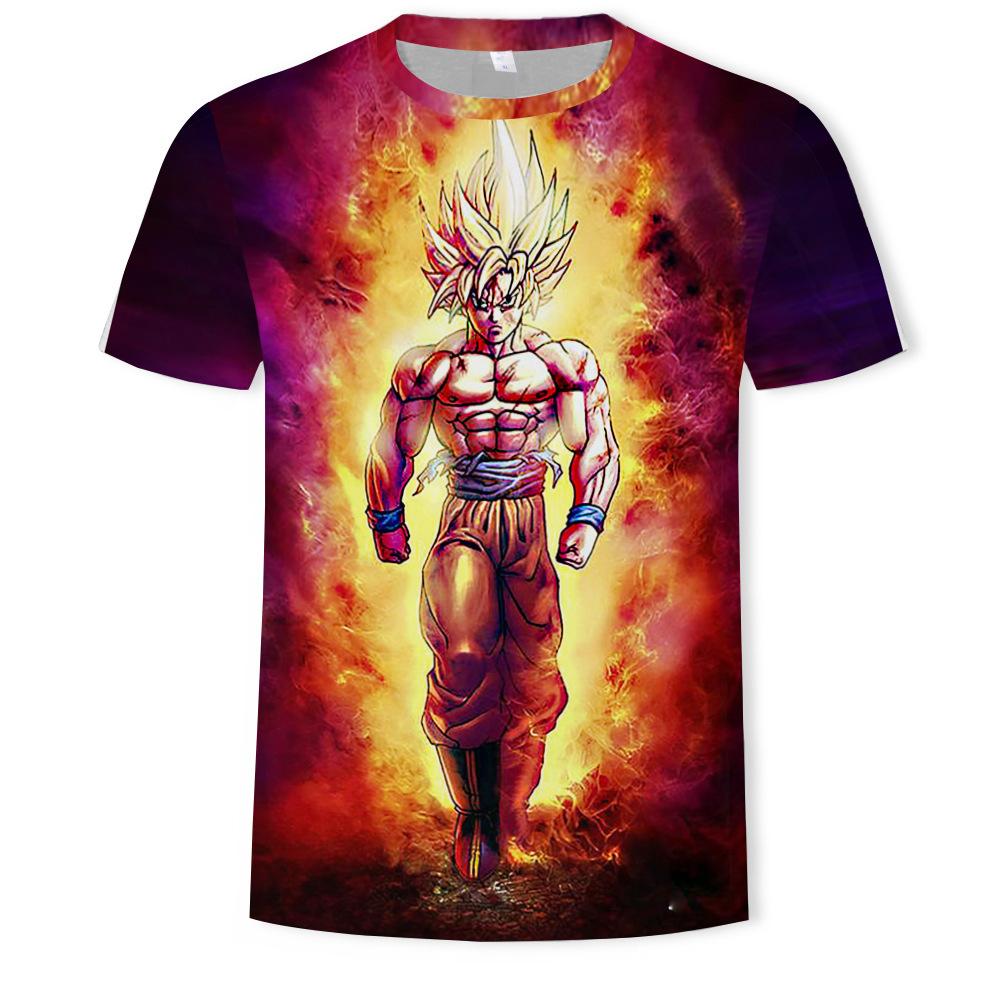Dragon Ball Z Goku T-shirt Mens 3D Shirt T-shirts Anime Harajuku Cartoon T O-neck Hip-hop Tops Streetwear
