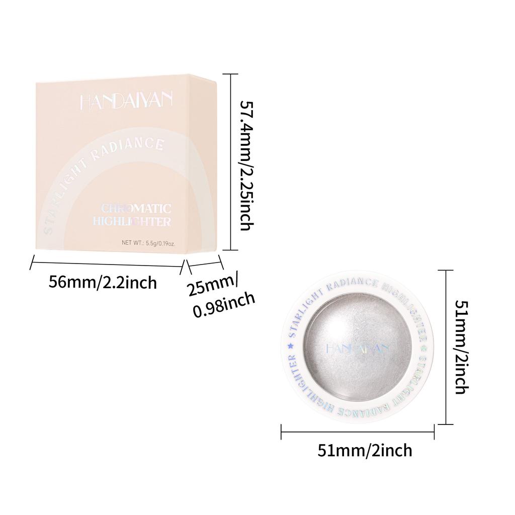 Langanhaltender Wasserfester Feiner Schimmer Highlighter, Natürlicher Glänzender Effekt, Kontur Aufhellen und Gesicht Modifizieren, Perlenschimmer Glattes Gebackenes Puder