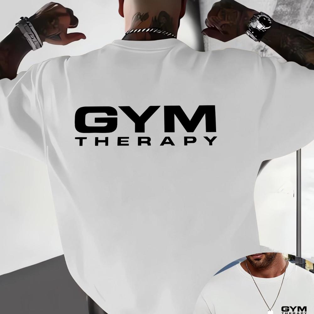 

GYM THERAPY Letter Print Casual Short-Sleeve T-Shirt A Cool and Breathable Top for Sports Leisure Fitness S разноцветный