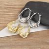 Nidin New Trendy Geometric Twisted Hoop Earrings Fashion Gold /Silver Color for Women Punk Hiphop Ear Buckle Jewelry Party Gift