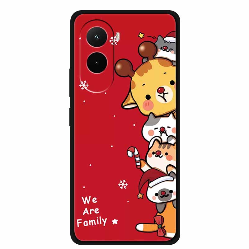 Christmas Phone Case For Poco M7 4G Case Christmas Tree Black Silicone Bumper For Xiaomi Poco M7 4G Cover PocoM7 Cartoon Coque