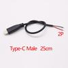 1Pcs USB Type C Micro  2/4 Pin Male / Female Wire Connector  Plug Socket DIY Repair Charging Power Supply Extension Cable Cords