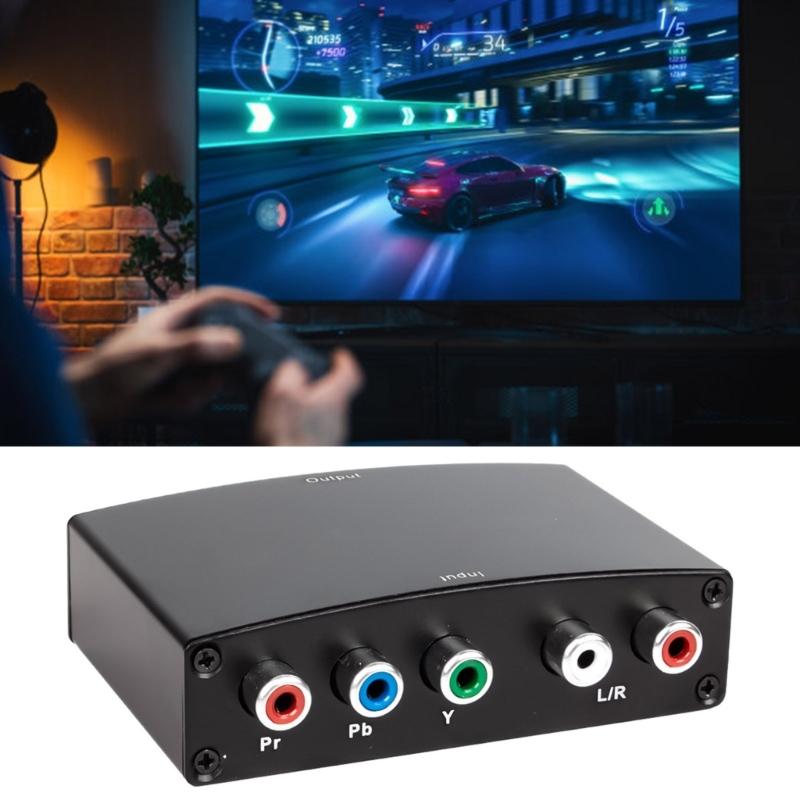 HDTV To Component Converter HDTV To 1080P YPbPr 5RCA R/L Video Sound Adapter Video Converter Support for HDTV Projector