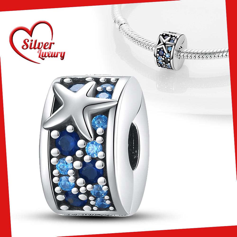 Blue Ocean Devil Fish Moon Stars Beads Charm Copper Plated Fit Charms Copperoriginal Bracelet For Jewelry Making Diy Charm