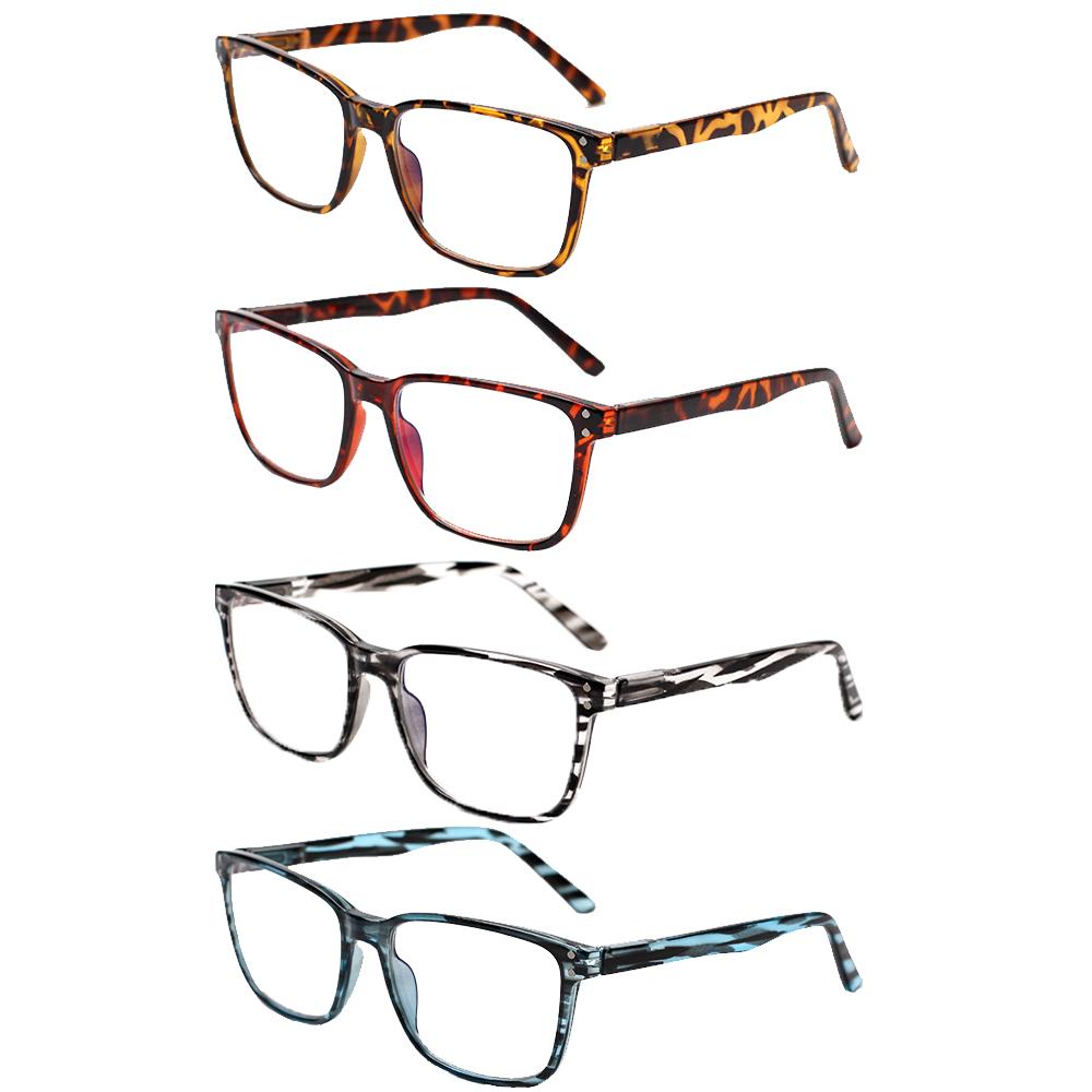 TUREZING Blue- Light Blocking Square Shaped Print Alloy Metal Hinge For Men And Women Ornamental Optical Diopter Eyeglasses Presbyopia Eyeglasses