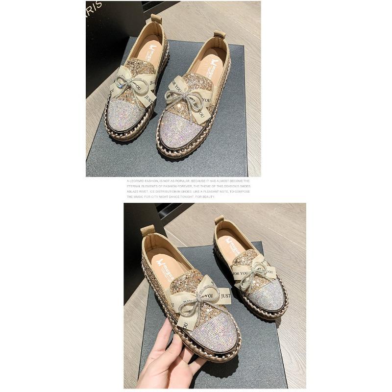 Single Shoe Female 2025 New Casual Bow Student Shoes Large Size