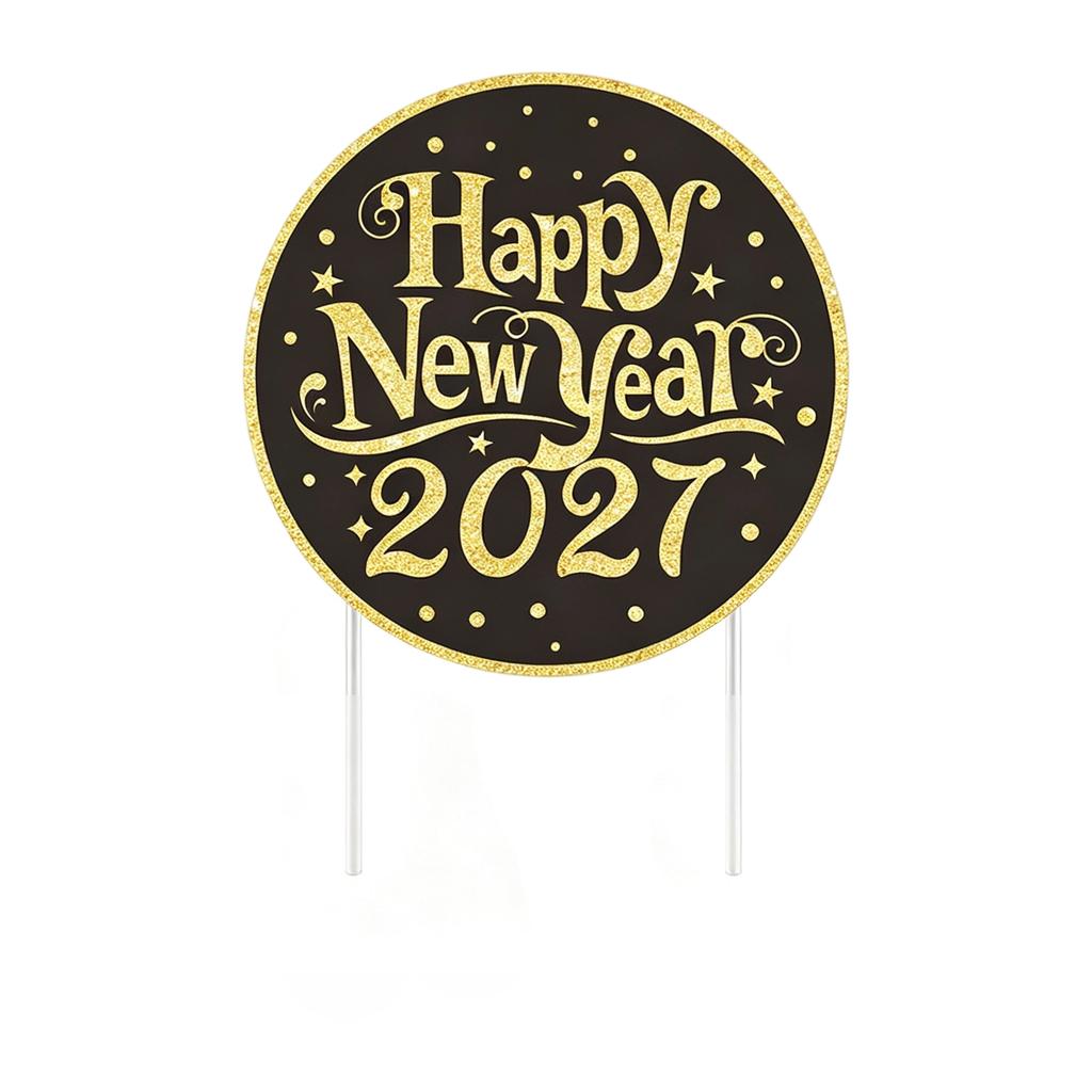 2027 Topper, Large New Year's Day Decoration Pick for Party Dessert Table, 1 Pack