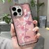 Sea Pink Butterfly Transparent Phone Case For iPhone 17 Pro Max 16 15 14 Plus 13 12 11 Pro Max 17 Air Cover Case Funda Bumber