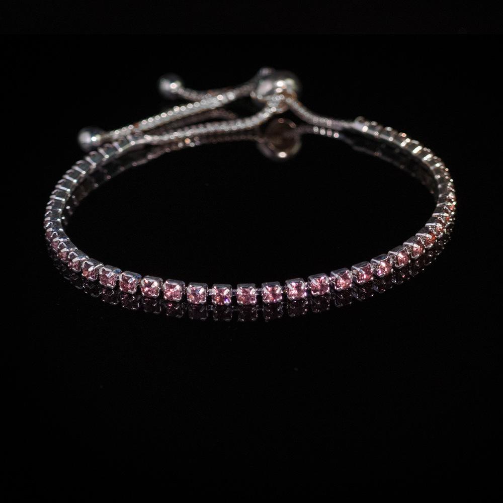 Zircon Adjustable Tennis Bracelet, Luxury Women's Jewelry with Full Diamond Design