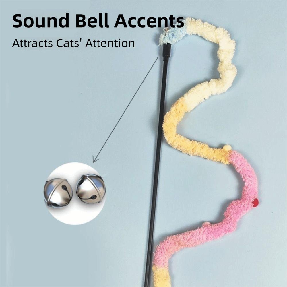 Bunte Katzenangel Plüsch Interaktives Spielzeug Raupe Haustierbedarf Outdoor-Spaß