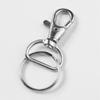 50 Pack Metal Swivel Clasps Lobster Clasp Lanyard  Hook 1 5/8” X 1” ,Wide 3/4” D Ring, With 50 Key Rings
